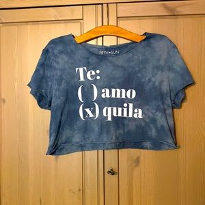 Crop top that is a dark tie dye